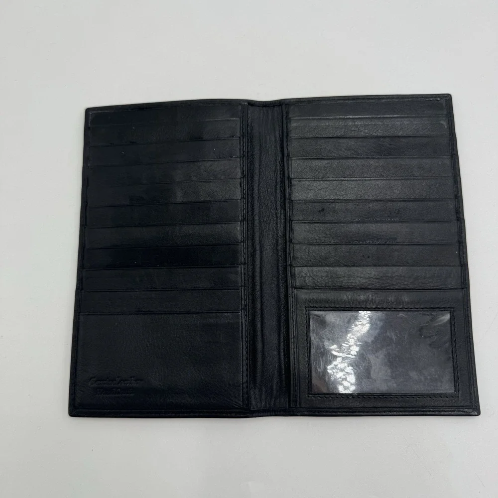 Genuine Leather Long Wallet Black Soft Leather Made in India Card Organizer